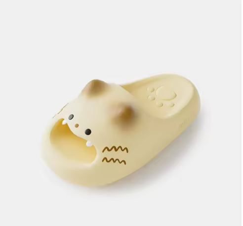 Newest 2026 cute cat eyes slippers with paw print bottom outdoor anti-slip waterproof keep warm winter slippers home fur shoes