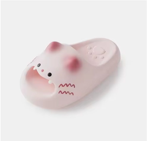 Newest 2026 cute cat eyes slippers with paw print bottom outdoor anti-slip waterproof keep warm winter slippers home fur shoes