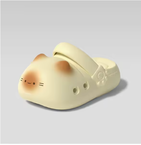 Newest 2026 cute cat eyes slippers with paw print bottom outdoor anti-slip waterproof keep warm winter slippers home fur shoes
