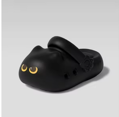 Newest 2026 cute cat eyes slippers with paw print bottom outdoor anti-slip waterproof keep warm winter slippers home fur shoes