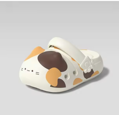 Newest 2026 cute cat eyes slippers with paw print bottom outdoor anti-slip waterproof keep warm winter slippers home fur shoes