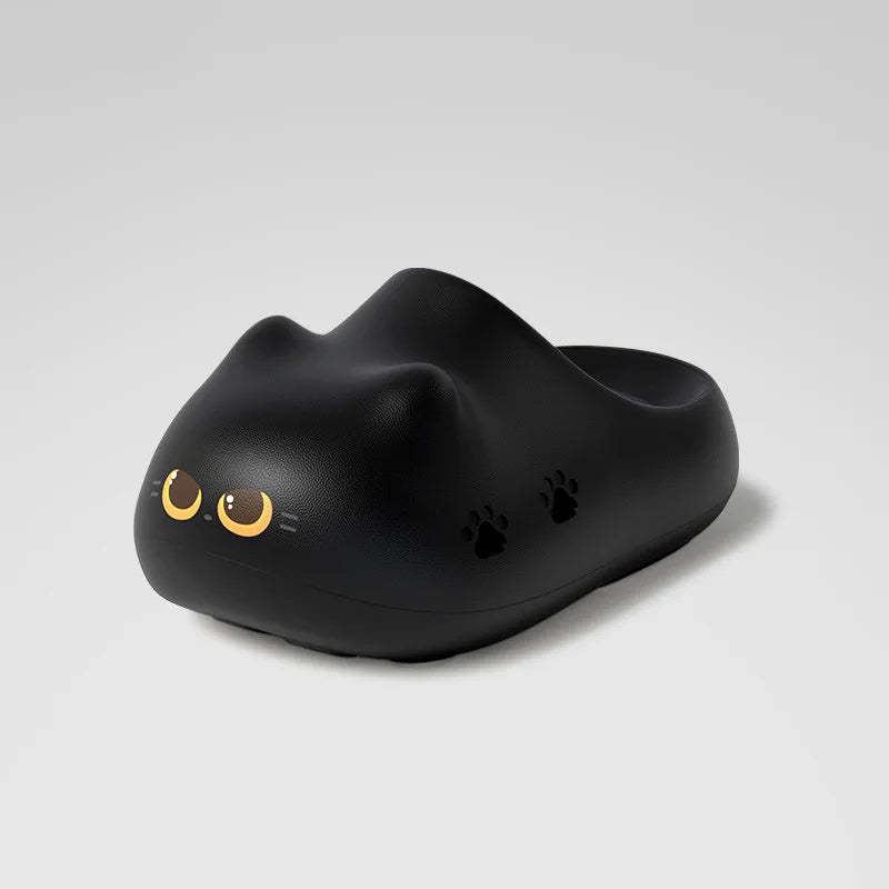 Cat Eye Paw Print Slippers – Warm & Anti-Slip Winter House Shoes