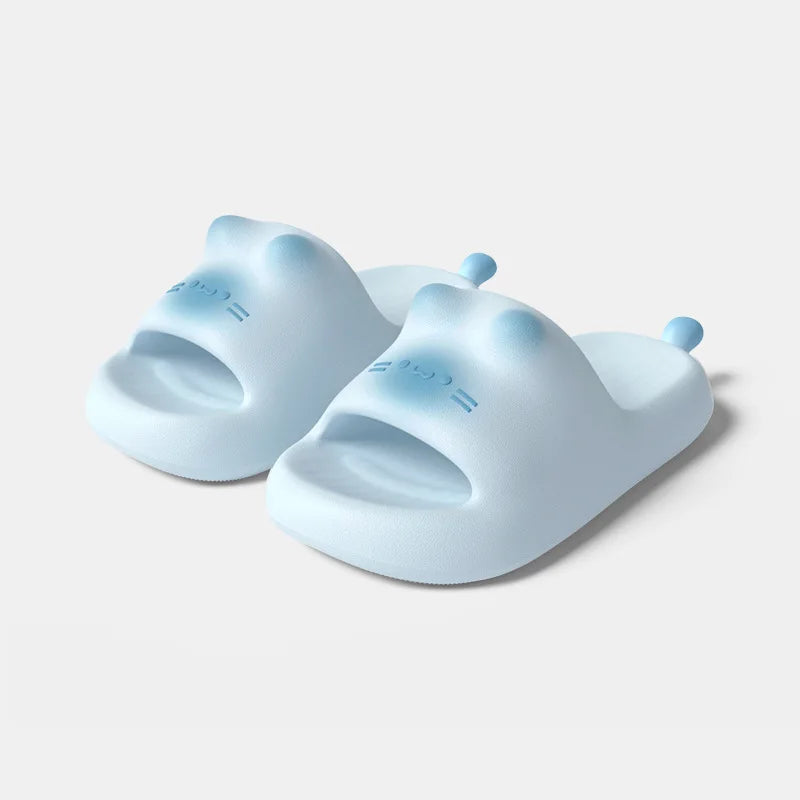 Cat Eye Paw Print Slippers – Warm & Anti-Slip Winter House Shoes