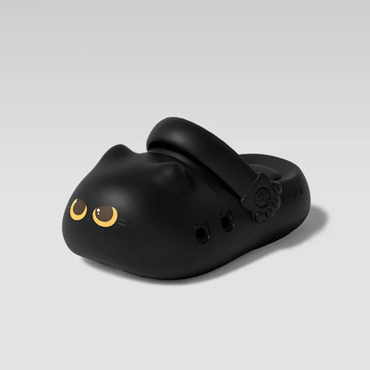 Cat Eye Paw Print Slippers – Warm & Anti-Slip Winter House Shoes