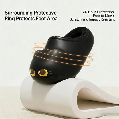 Cat Eye Paw Print Slippers – Warm & Anti-Slip Winter House Shoes