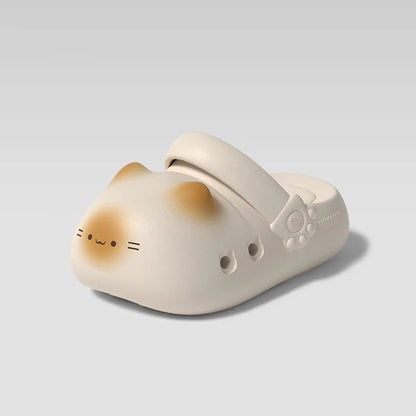 Cat Eye Paw Print Slippers – Warm & Anti-Slip Winter House Shoes