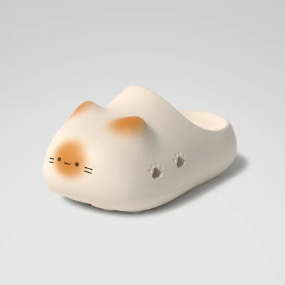 Cat Eye Paw Print Slippers – Warm & Anti-Slip Winter House Shoes