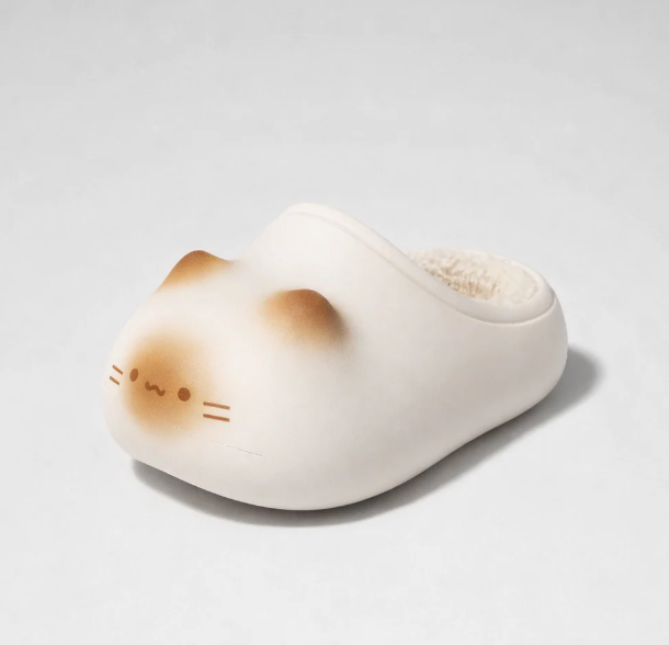 Cat Paw Print Fluffy Slippers